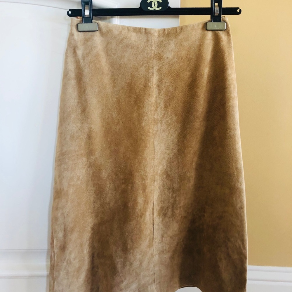 H&M Suede Leather Skirt Camel